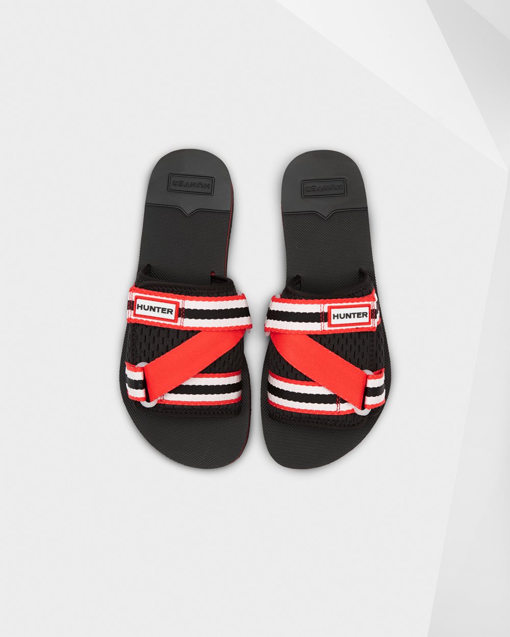 Hunter Original Flatform Beach Slides - Buy Womens Black/White/Red - RDPITO523